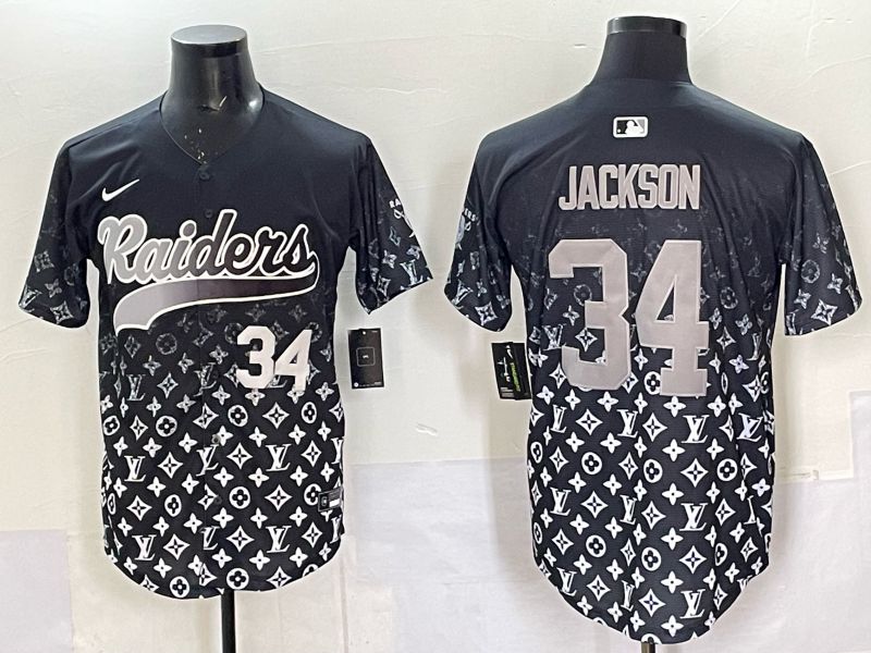 Men 2025 Oakland Raiders #34 Jackson black Nike Limited NFL Jersey style 031